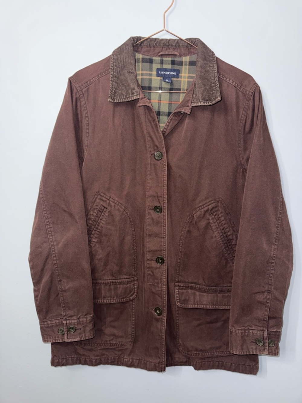 Lands' End Women's Brown Button-Up Carpenters Jacket